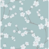 Picture of Sakura Turquoise Floral Wallpaper 