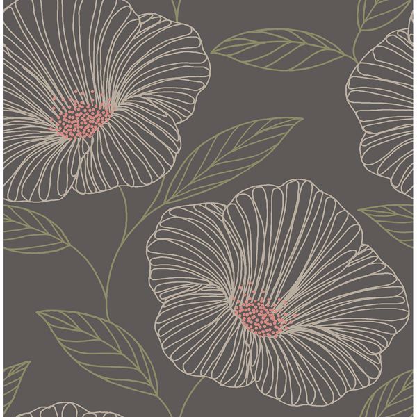 Gray Floral Fabric Wallpaper and Home Decor  Spoonflower