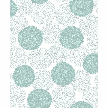 Picture of Blithe Turquoise Floral Wallpaper 
