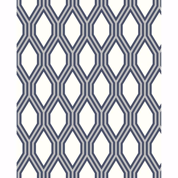 2782-24504 - Honeycomb Navy Geometric Wallpaper - by A-Street Prints