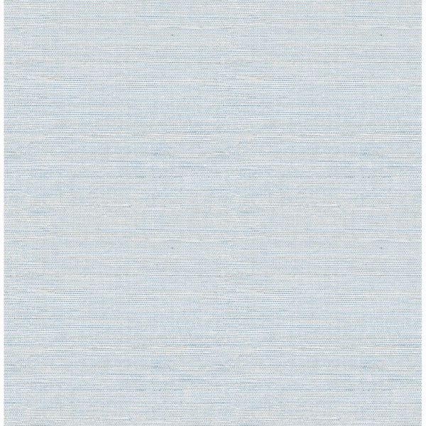 Picture of Lilt Blue Faux Grasscloth Wallpaper 