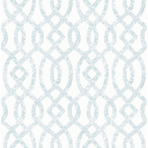 Picture of Ethereal Sky Blue Trellis Wallpaper 