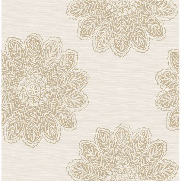 Picture of Sol Light Brown Medallion Wallpaper 