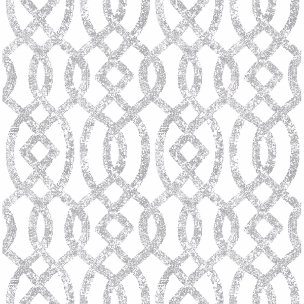 Picture of Ethereal Silver Trellis Wallpaper 