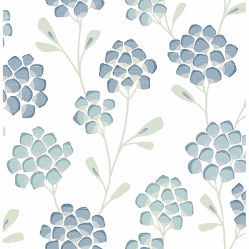 Picture of Scandi Flora Aqua Wallpaper by Sarah Richardson