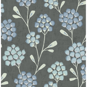 Picture of Scandi Flora Graphite Wallpaper by Sarah Richardson