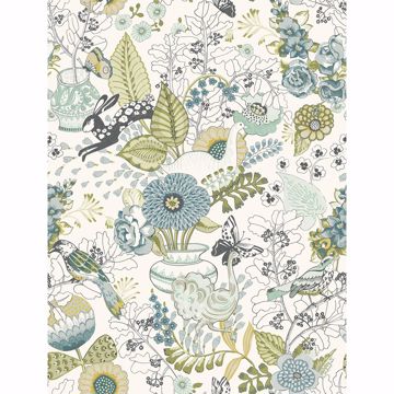 Picture of Whimsy Green Fauna Wallpaper