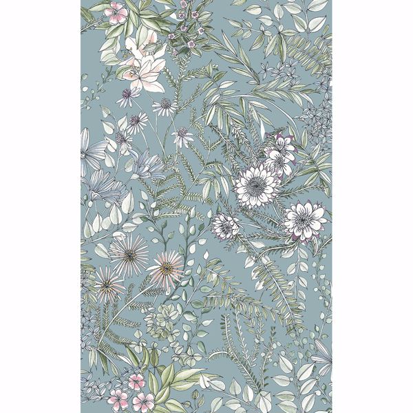 2821-12904 - Full Bloom Blue Floral Wallpaper - by A-Street Prints