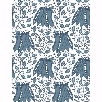 Picture of Peas in a Pod Teal Garden Wallpaper