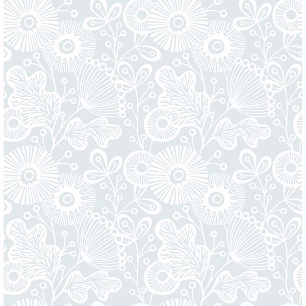 Picture of Ana Light Blue Floral Wallpaper