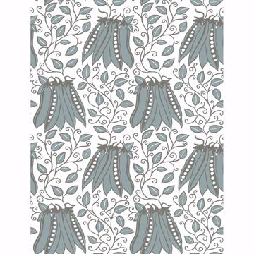 Picture of Peas in a Pod Turquoise Garden Wallpaper