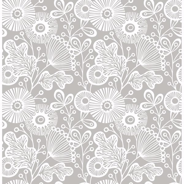 Picture of Ana Grey Floral Wallpaper