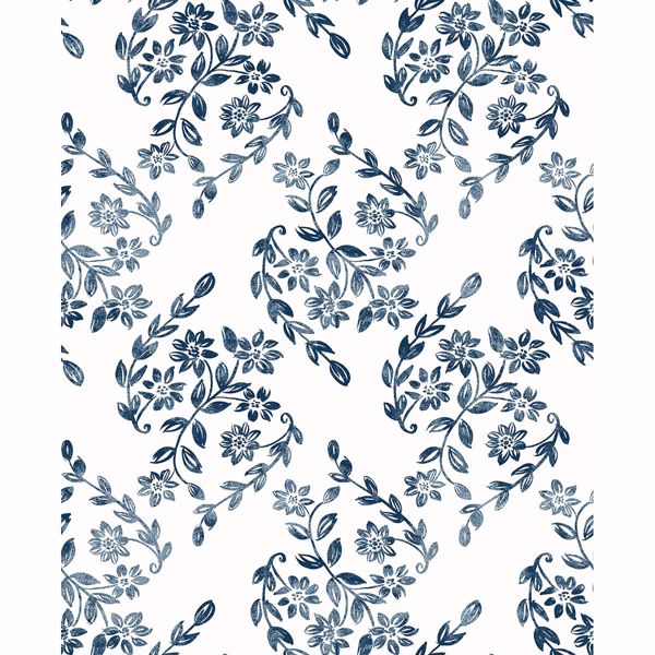 Picture of Arabesque Blue Floral Trail Wallpaper