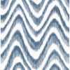 Picture of Bargello Blue Faux Grasscloth Wave Wallpaper