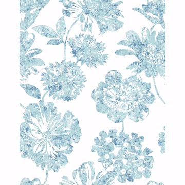 Textured Floral Wallpaper Ivory Teal Blue Green Glitter Holden Shiro 75683  Haus & Garten PA3087224