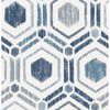 Picture of Borneo Blue Geometric Grasscloth Wallpaper