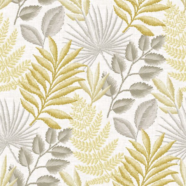 Picture of Palomas Mustard Botanical Wallpaper