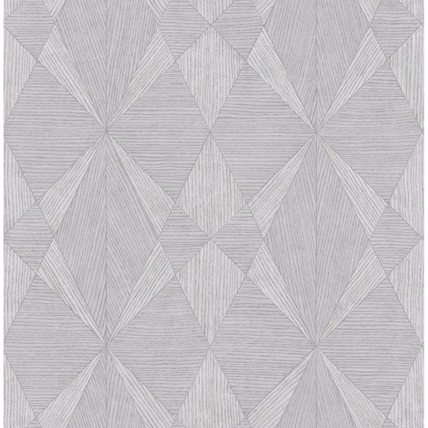 Picture of Intrinsic Silver Geometric Wood Wallpaper