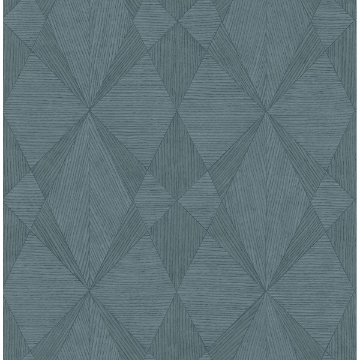 Picture of Intrinsic Teal Geometric Wood Wallpaper
