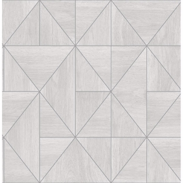 Picture of Cheverny Light Grey Geometric Wood Wallpaper