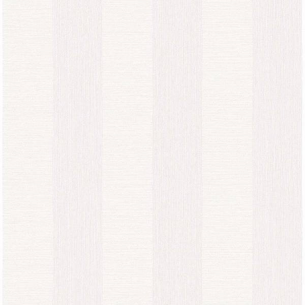 Picture of Intrepid White Faux Grasscloth Stripe Wallpaper