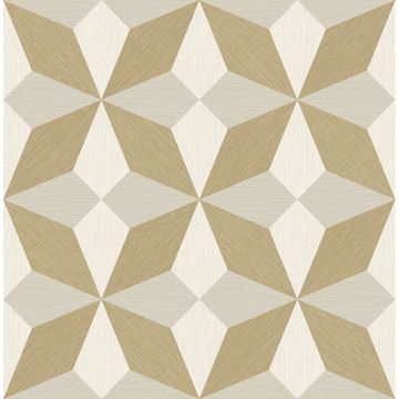 Show details for Valiant Beige Faux Grasscloth Geometric Wallpaper