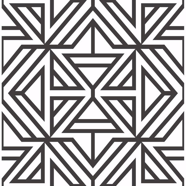 Picture of Helios Black Geometric Wallpaper