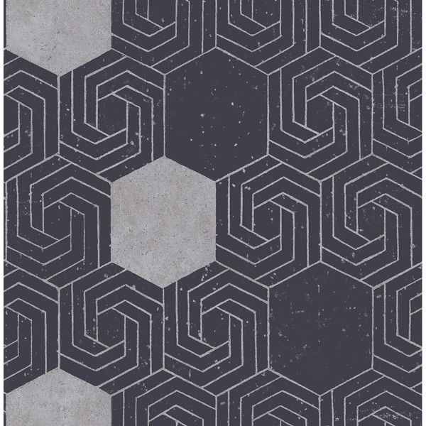 2902-25547 - Momentum Navy Geometric Wallpaper - by A-Street Prints