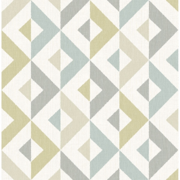 Picture of Seesaw Grey Geometric Faux Linen Wallpaper