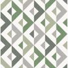 Picture of Seesaw Green Geometric Faux Linen Wallpaper