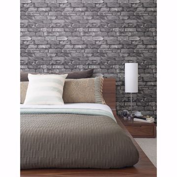 Show details for Debs Grey Exposed Brick Wallpaper