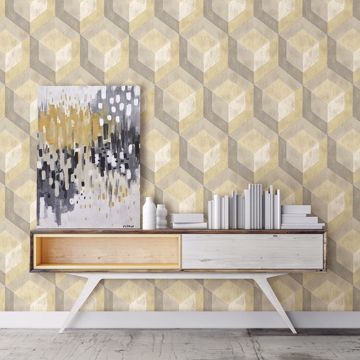 Show details for Clarabelle Beige Rustic Wood Tile Wallpaper