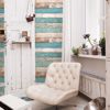 Picture of Levi Turquoise Scrap Wood Wallpaper