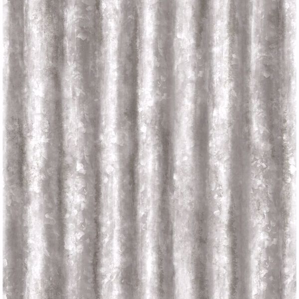 Picture of Kirkland Silver Corrugated Metal Wallpaper