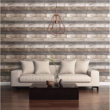 Show details for Porter Brown Weathered Plank Wallpaper