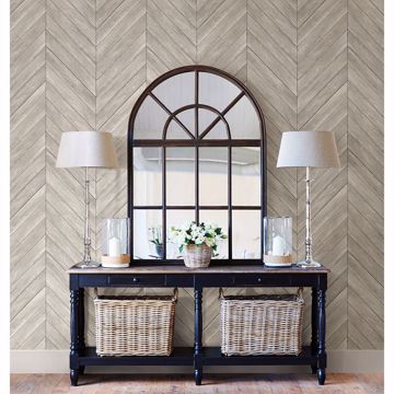 Show details for Parisian Light Grey Parquet Wallpaper