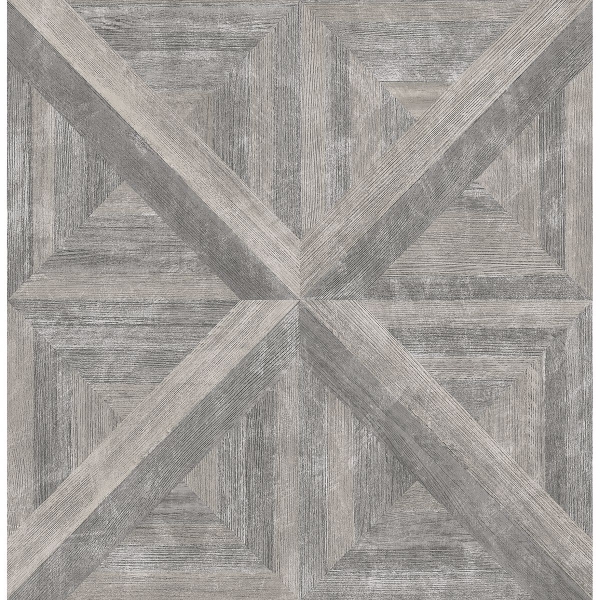 Picture of Carriage House Taupe Geometric Wood Wallpaper