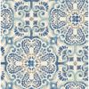 Picture of Florentine Blue Faux Tile Wallpaper