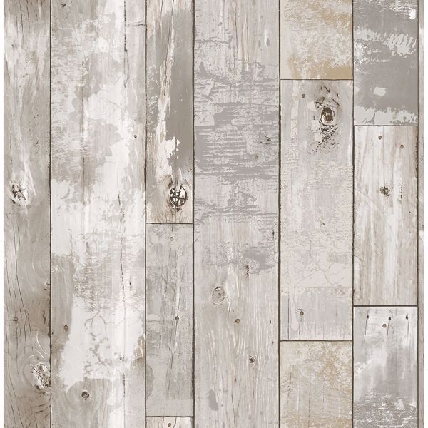 Picture of Deena Light Grey Weathered Wood Wallpaper