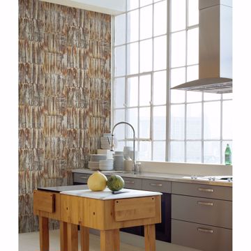 Show details for Patina Brass Faux Metal Panels Wallpaper