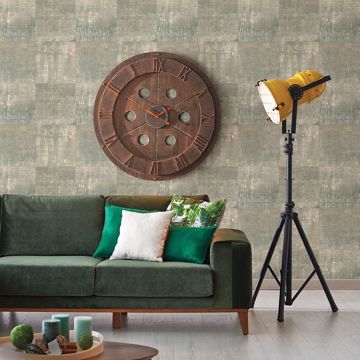 Show details for Conundrum Sage Faux Metal Wallpaper