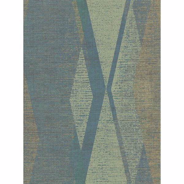 Picture of Torrance Green Distressed Geometric Wallpaper