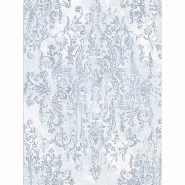 Picture of Shirley Slate Distressed Damask Wallpaper