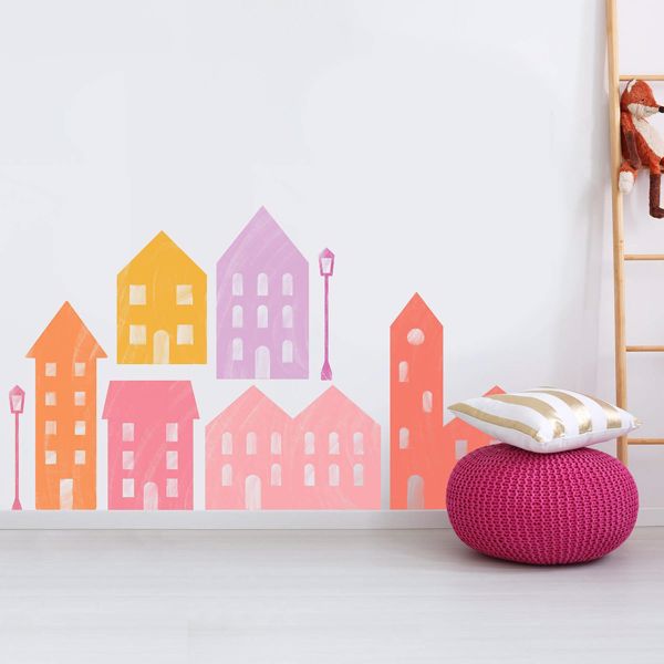 Little Pink Houses Wall Art Kit