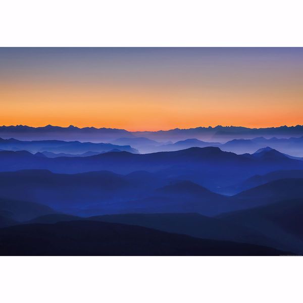 Picture of Orange Sunset Mountains Non Woven Wall Mural
