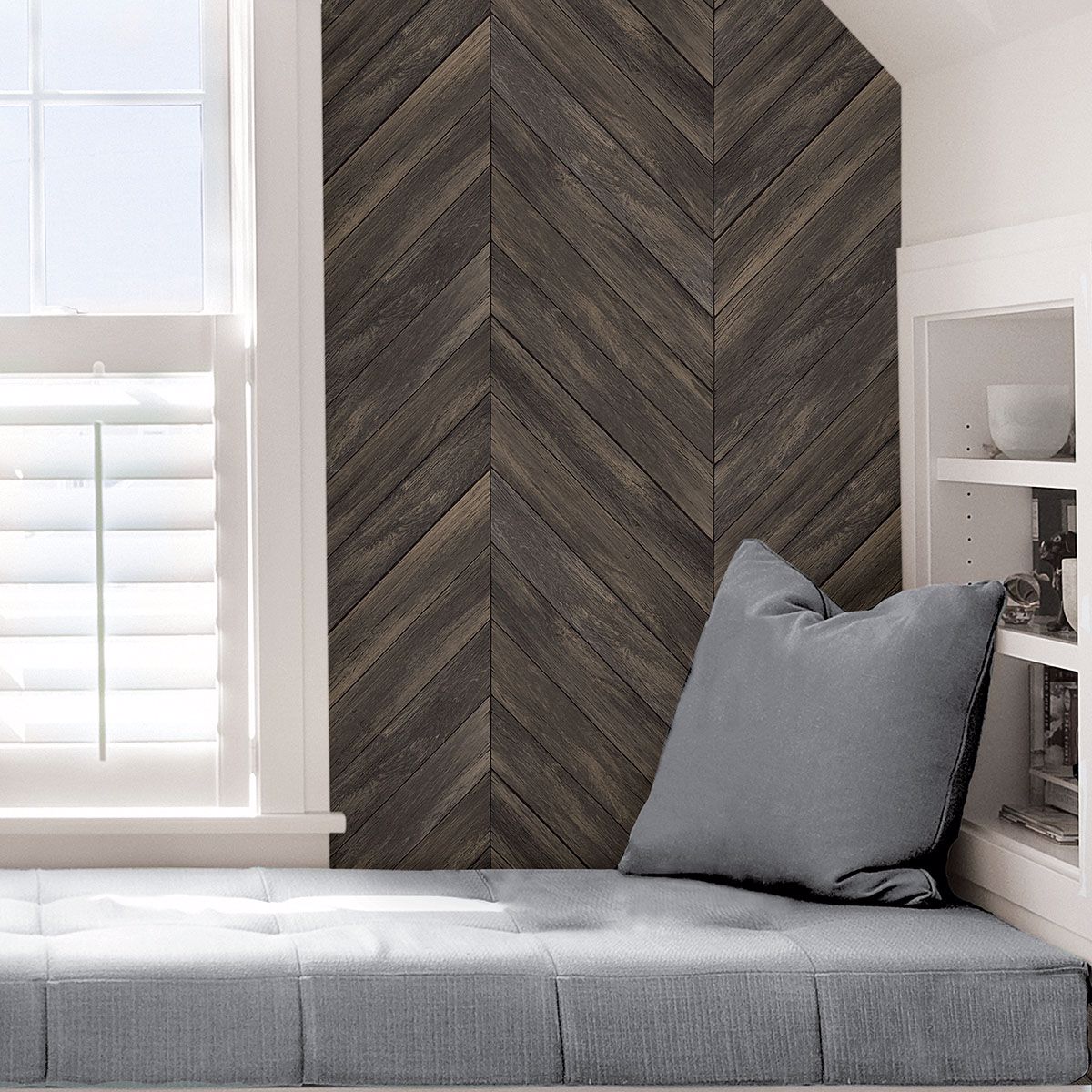 NH3064 Wildwood Walnut Peel and Stick Wallpaper by InHome