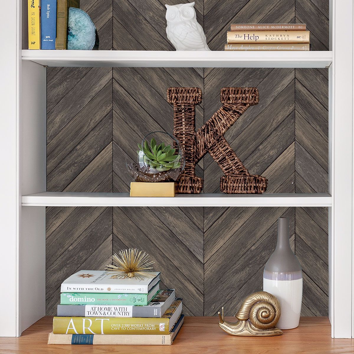 NH3064 Wildwood Walnut Peel and Stick Wallpaper by InHome