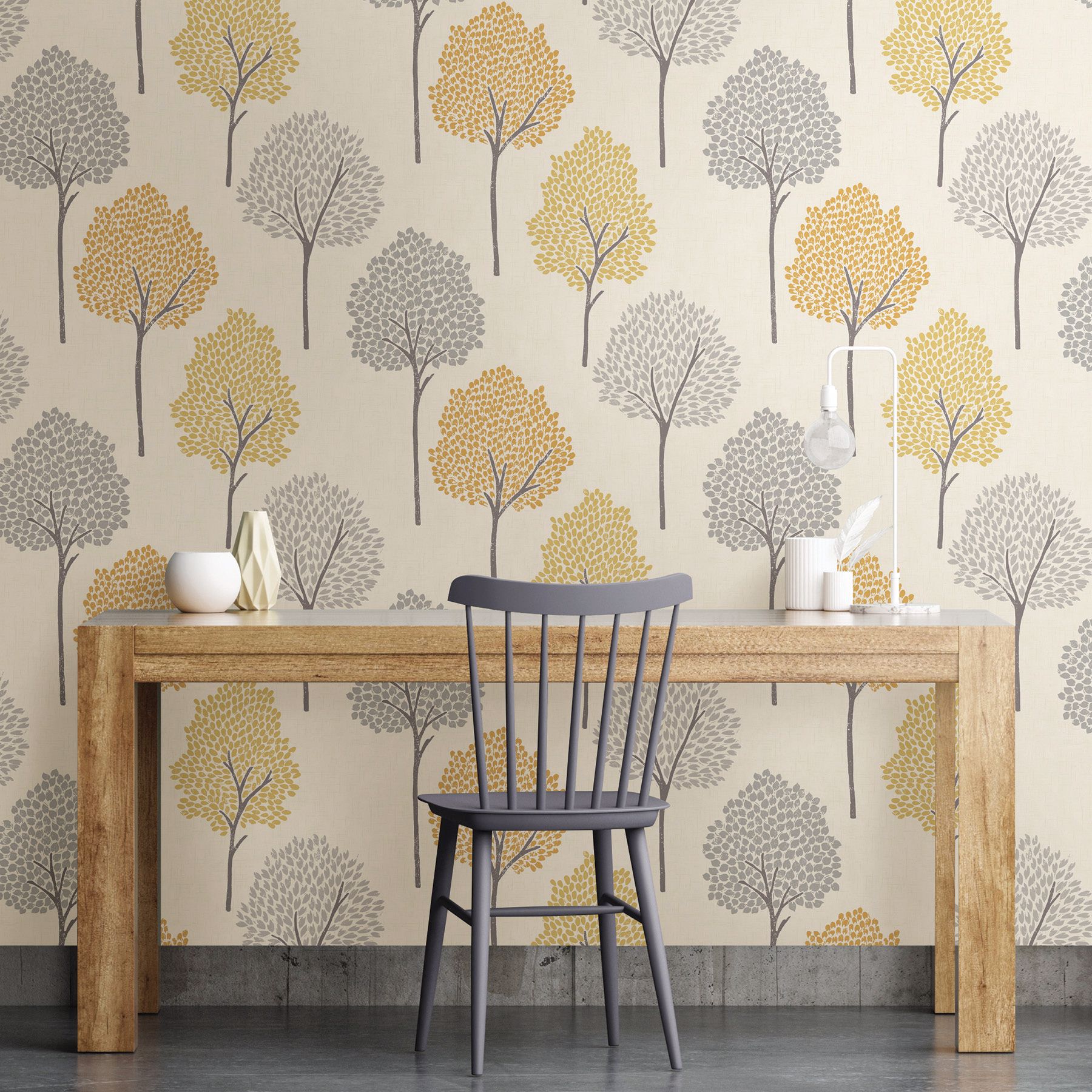 273424893 Andover Mustard Eula Wallpaper by Brewster