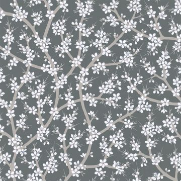 Picture of Henrik Charcoal Floral Wallpaper