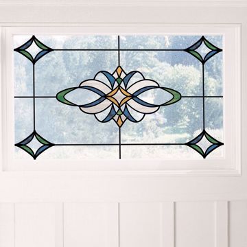 NH2415 - Blue Alden Stained Glass Window Decals - by InHome